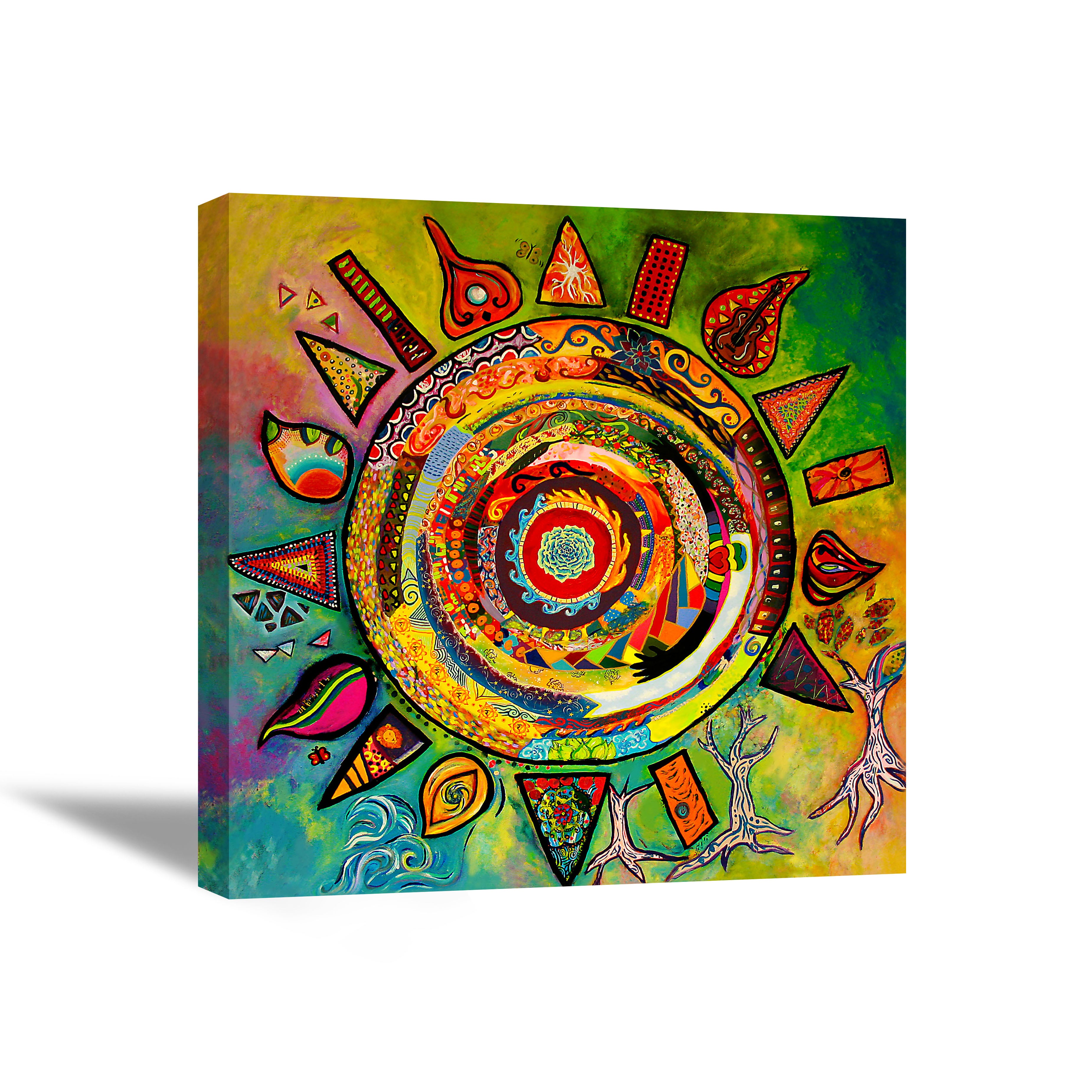 Beautiful Colourful Mandala - Canvas Painting - Framed