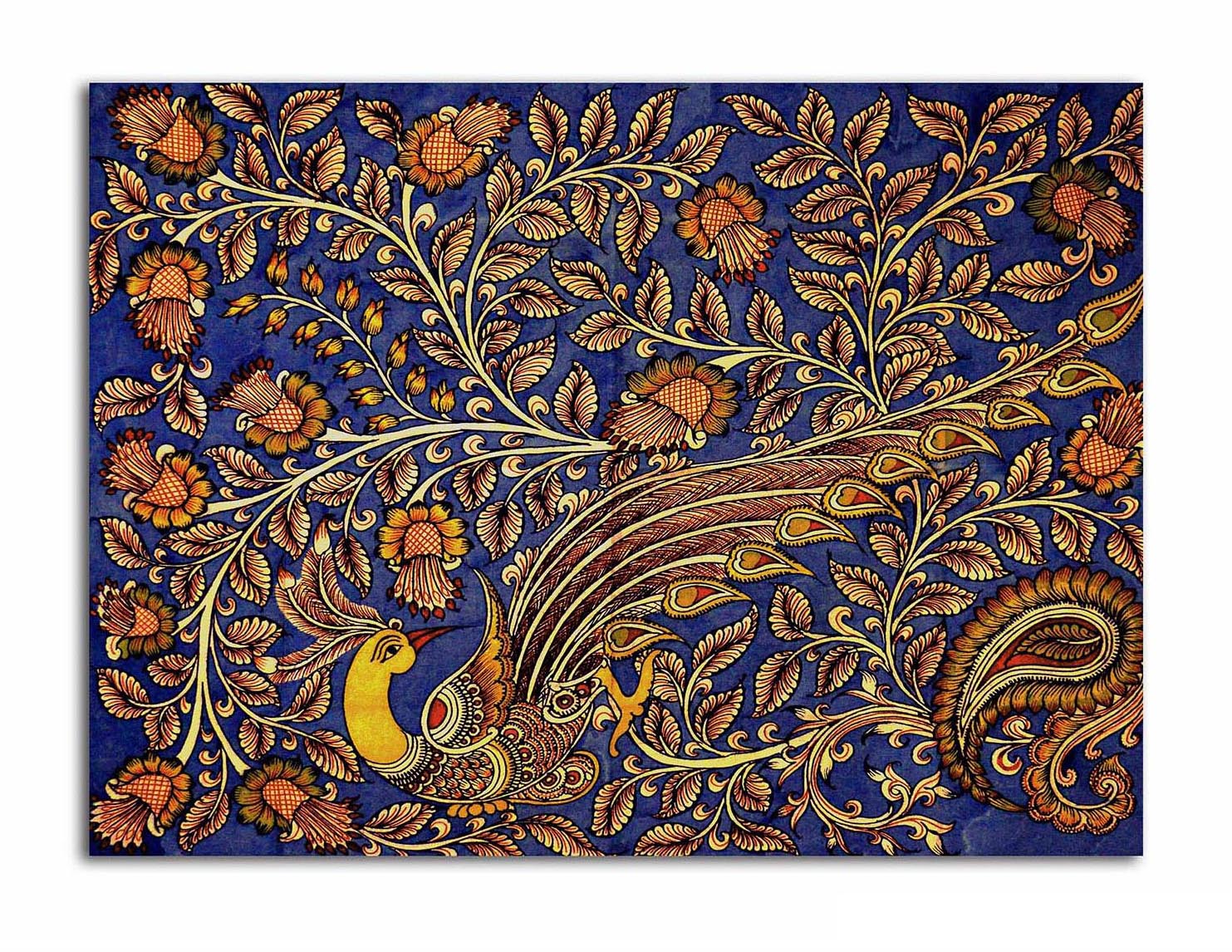 The Golden Peacock  - Canvas Painting - Unframed