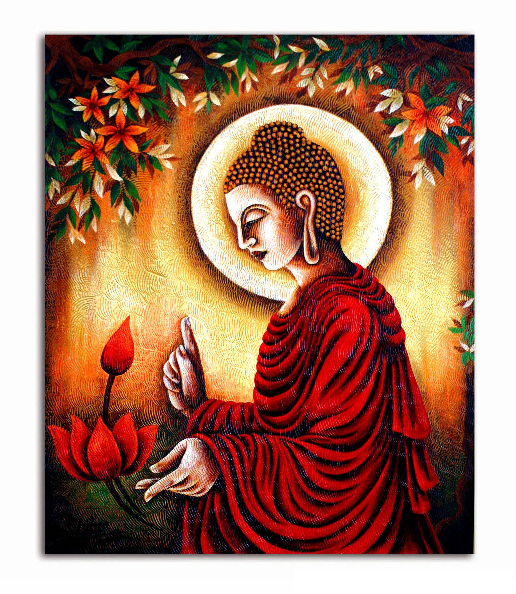 In a state of Buddha  - Canvas Painting - Unframed