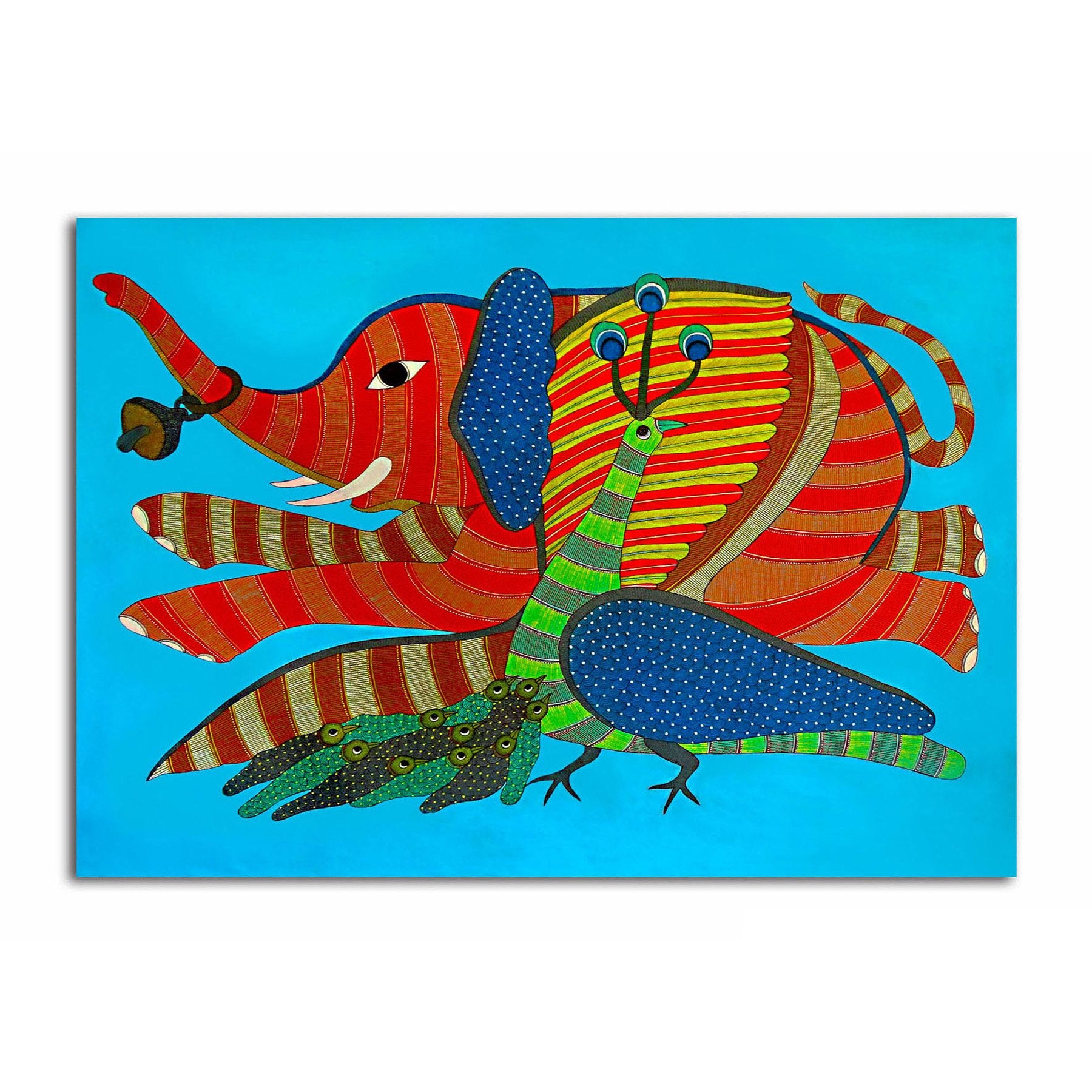 Colorful Elephant & Peacock
