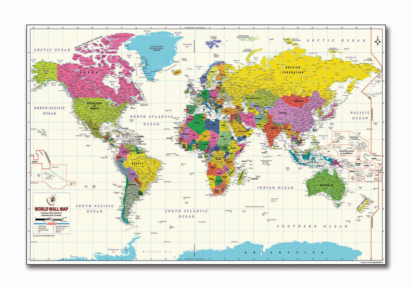 Map of World Poster - Non Sticker