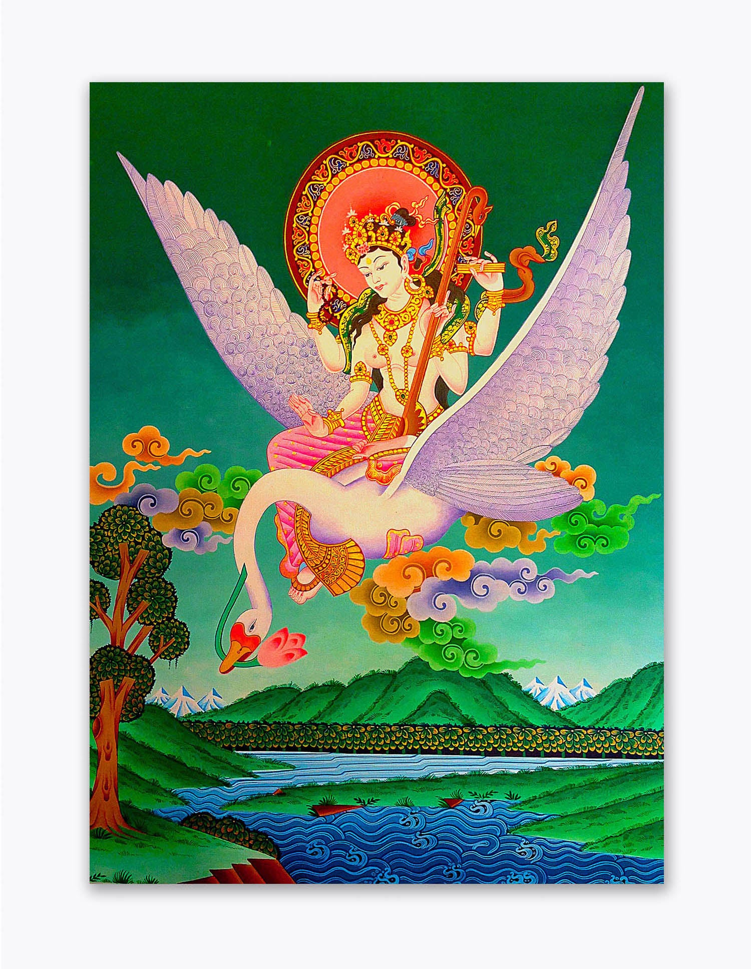 Maa Saraswati  - Canvas Painting - Unframed