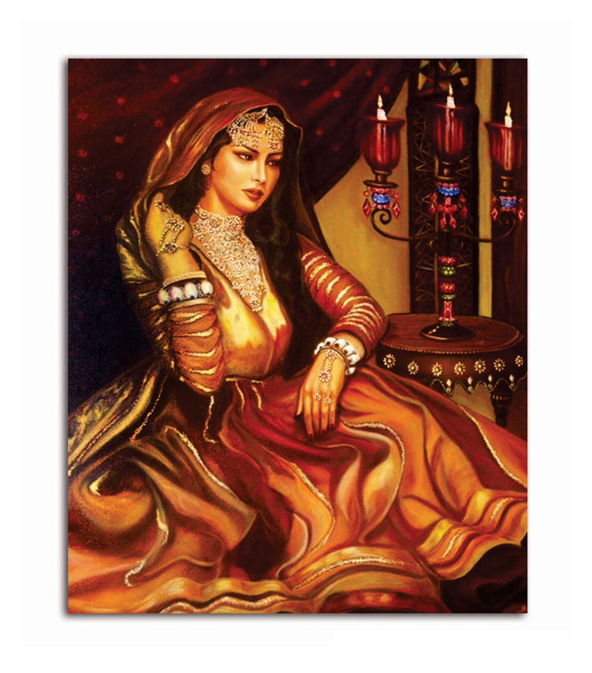 Indian Beauty - Unframed Canvas Painting