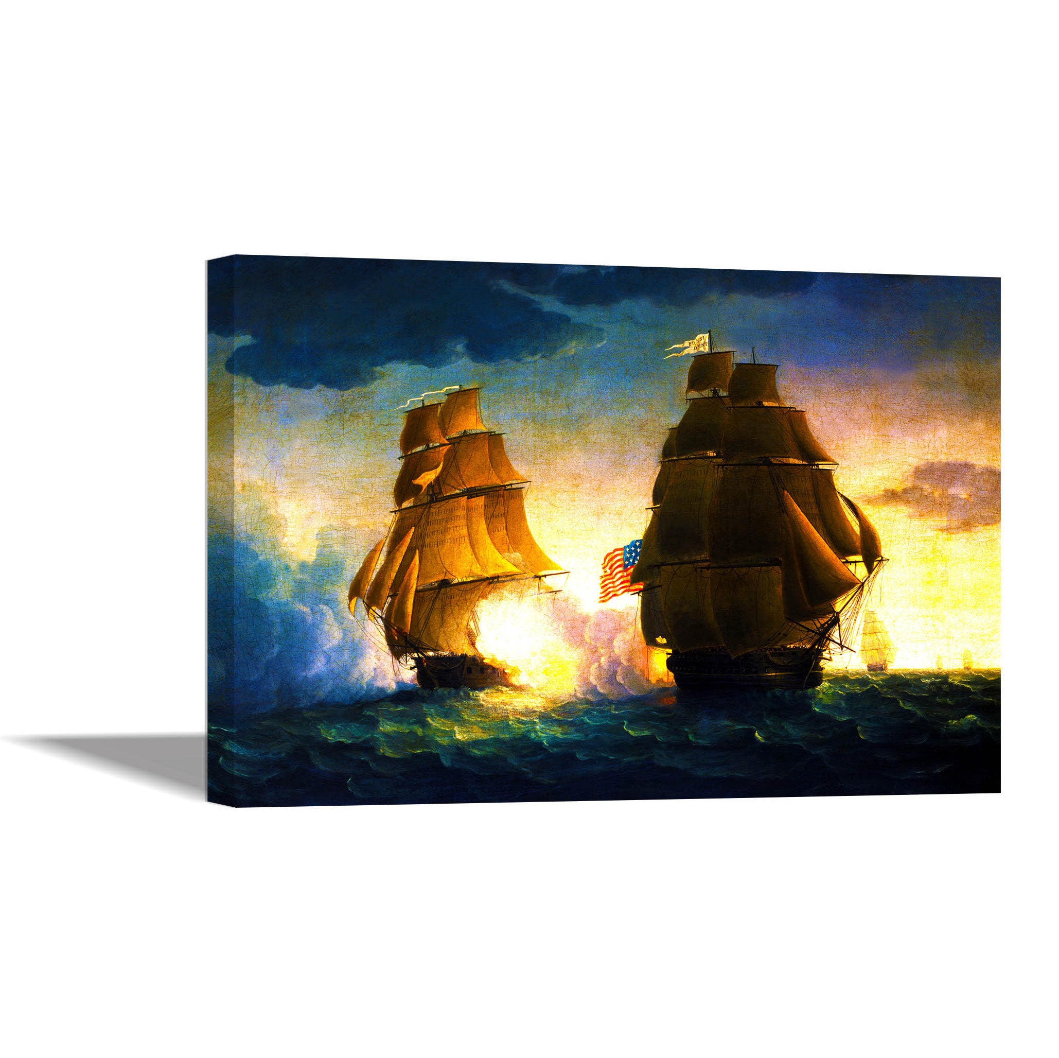 Battle of the Ships - Canvas Painting - Framed