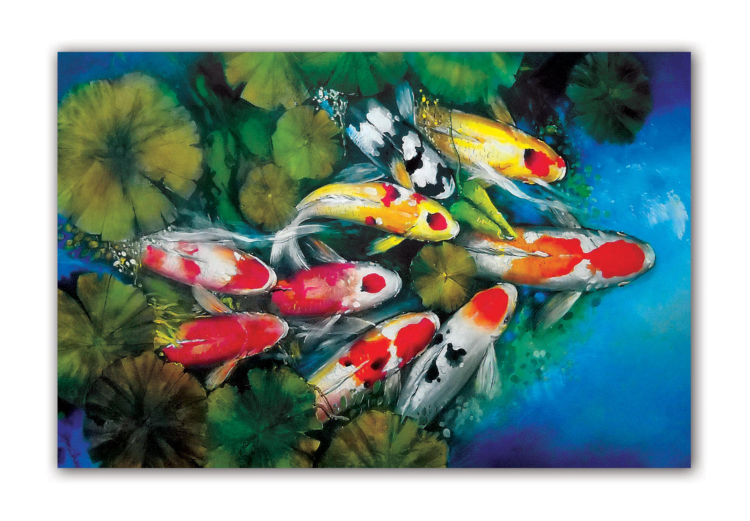 Colourful Fishes - Unframed Canvas Painting