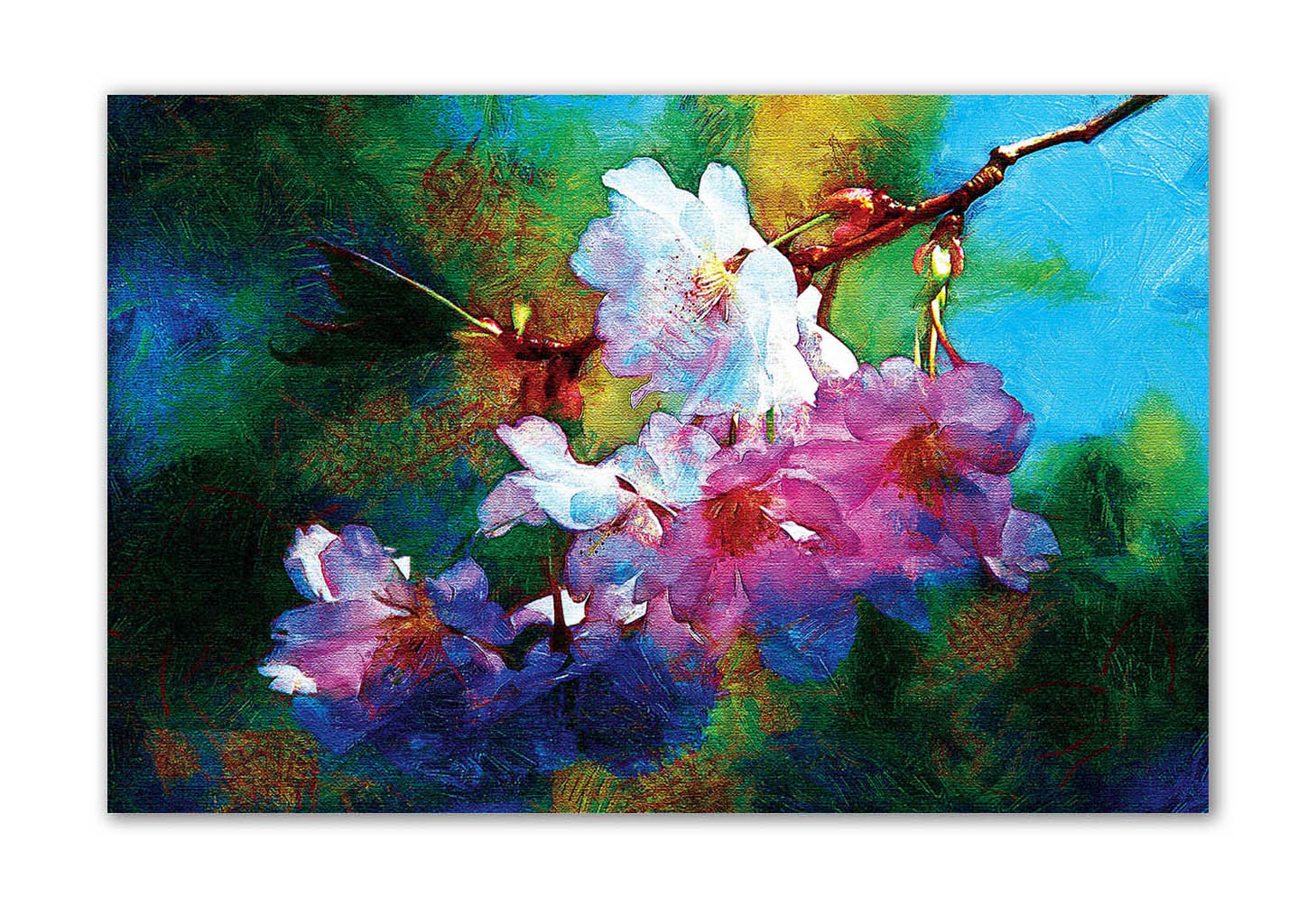 Gorgeous flowers  - Canvas Painting - Unframed