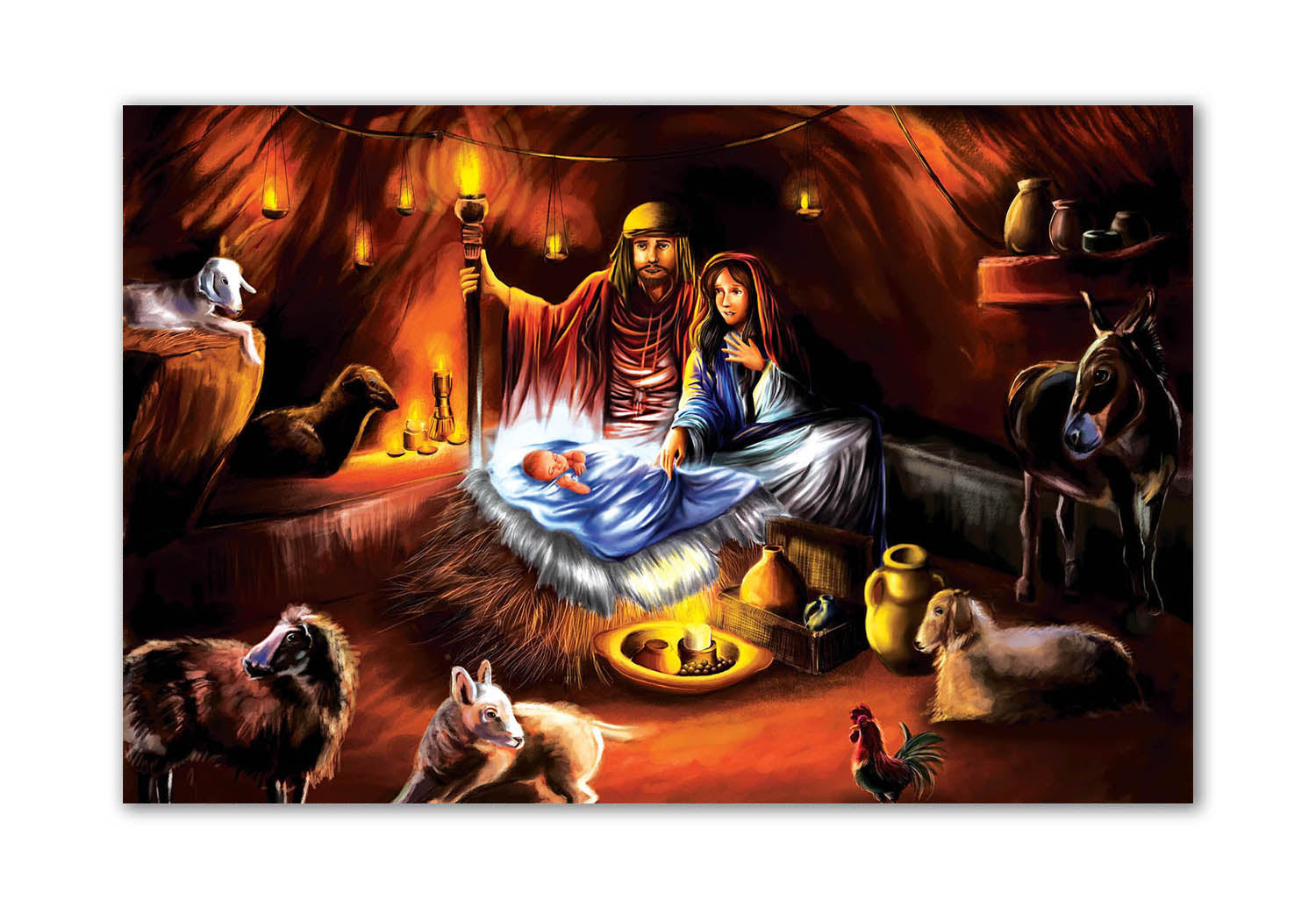 The Nativity of Jesus - Unframed Canvas Painting