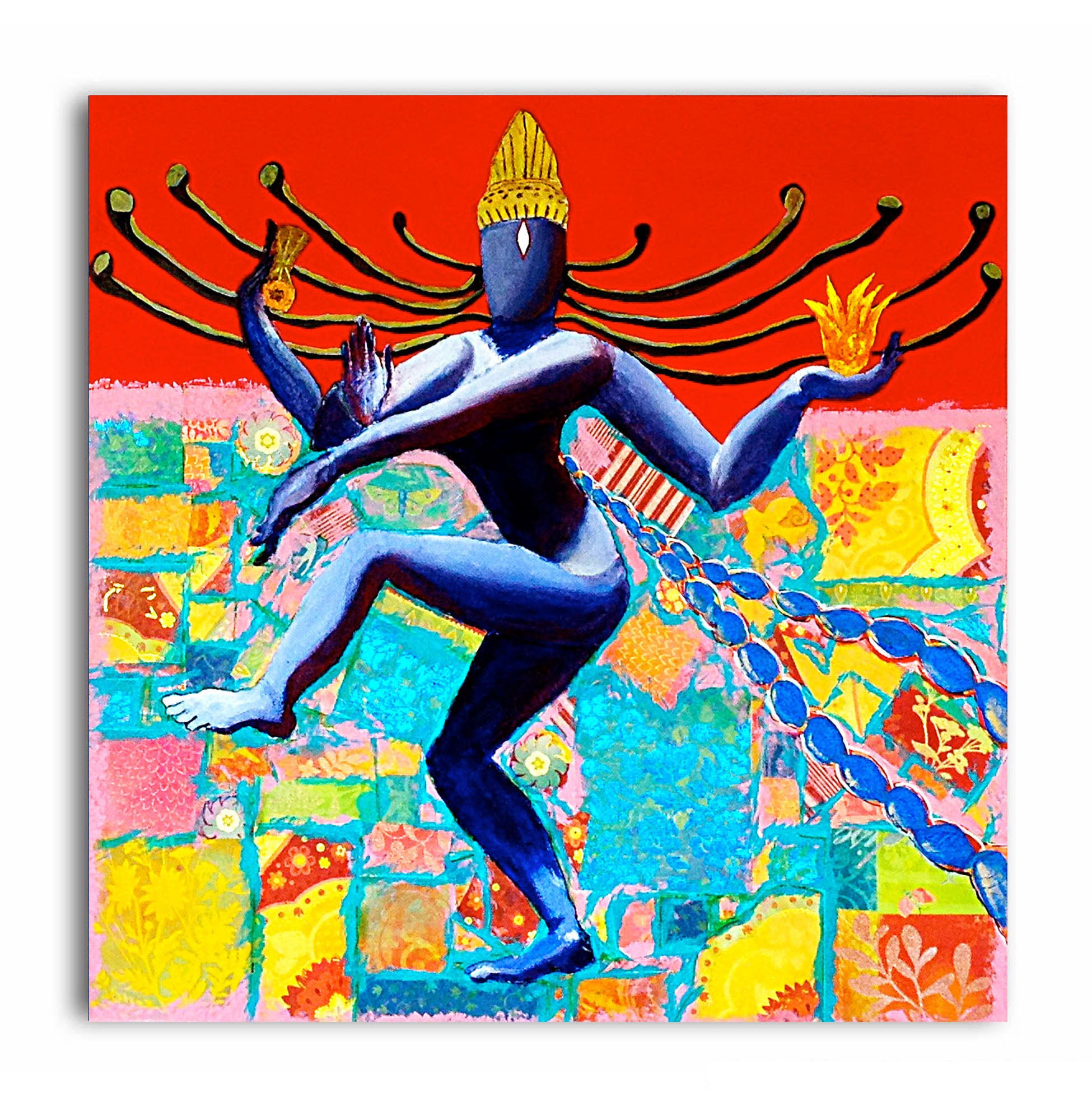The Cosmic Natraja  - Canvas Painting - Unframed