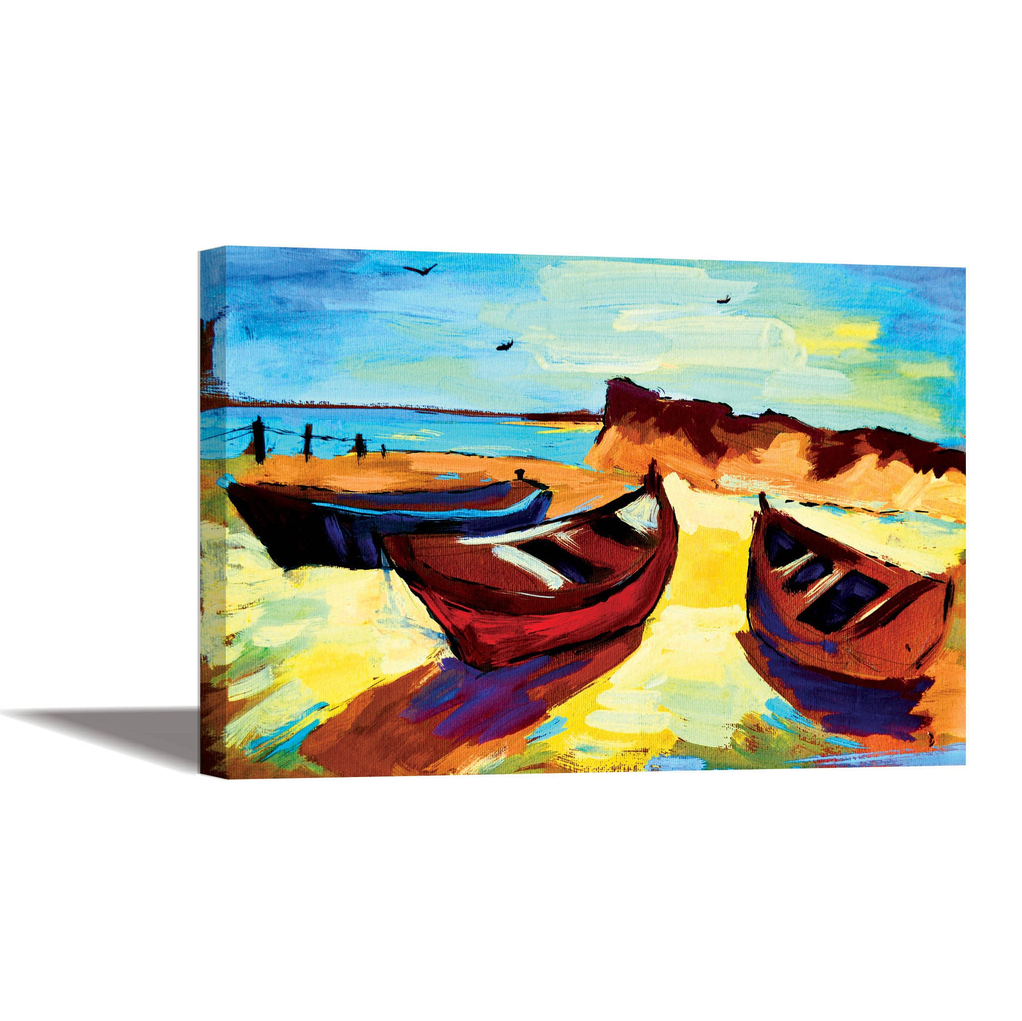Sunny Day at the Beach - Canvas Painting - Framed