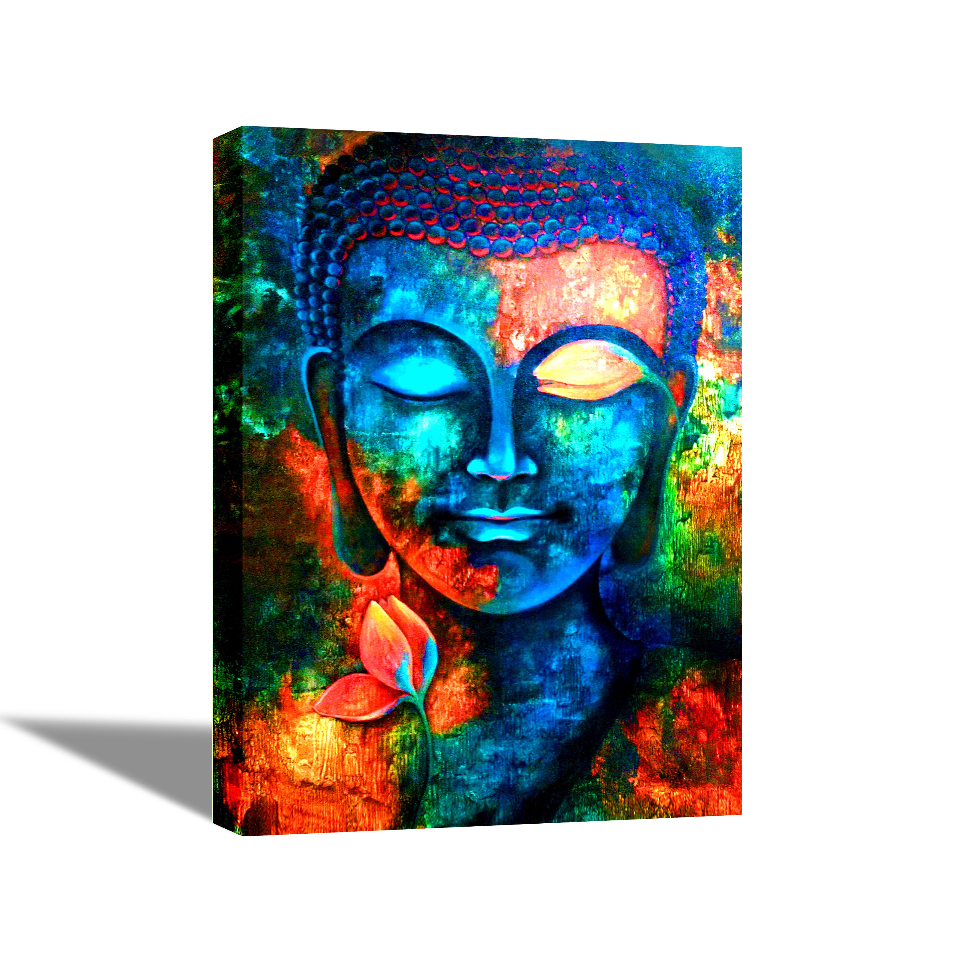 Blue Buddha - Canvas Painting - Framed