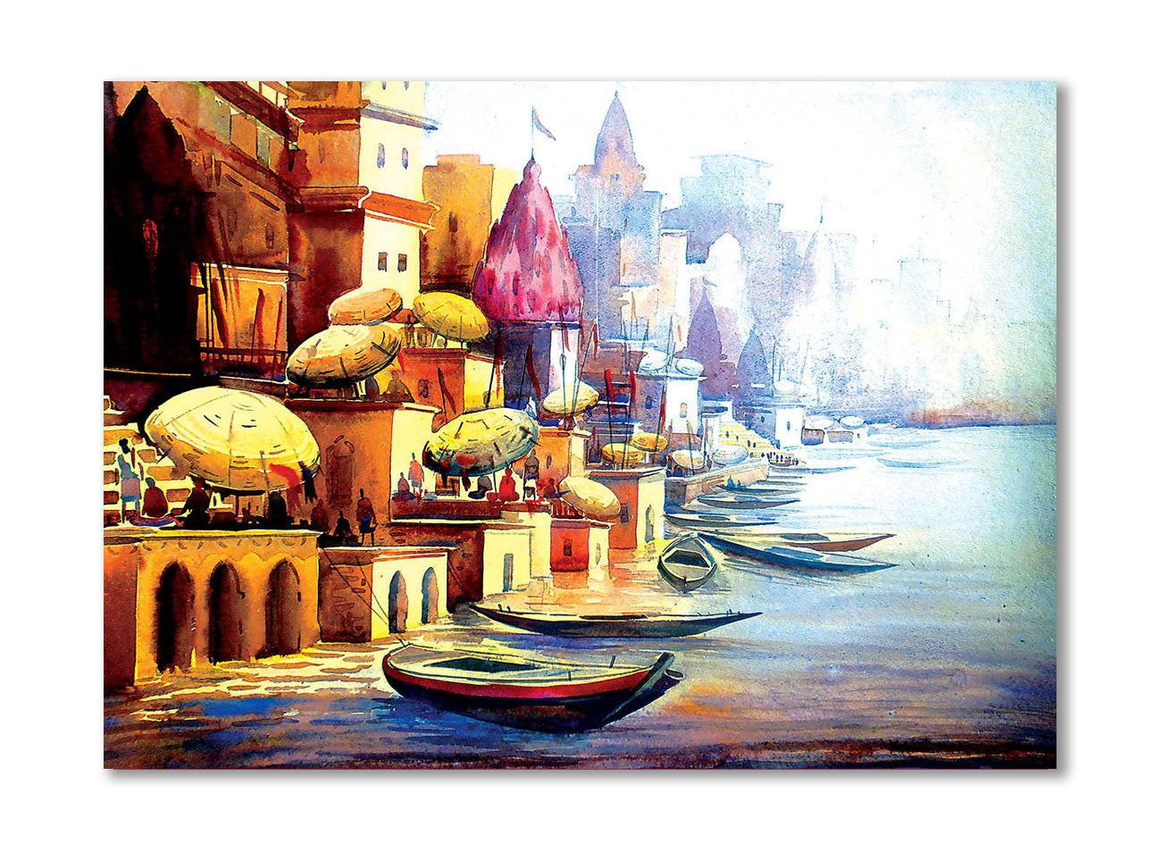 Haridwar Ganga Ghat - Unframed Canvas Painting
