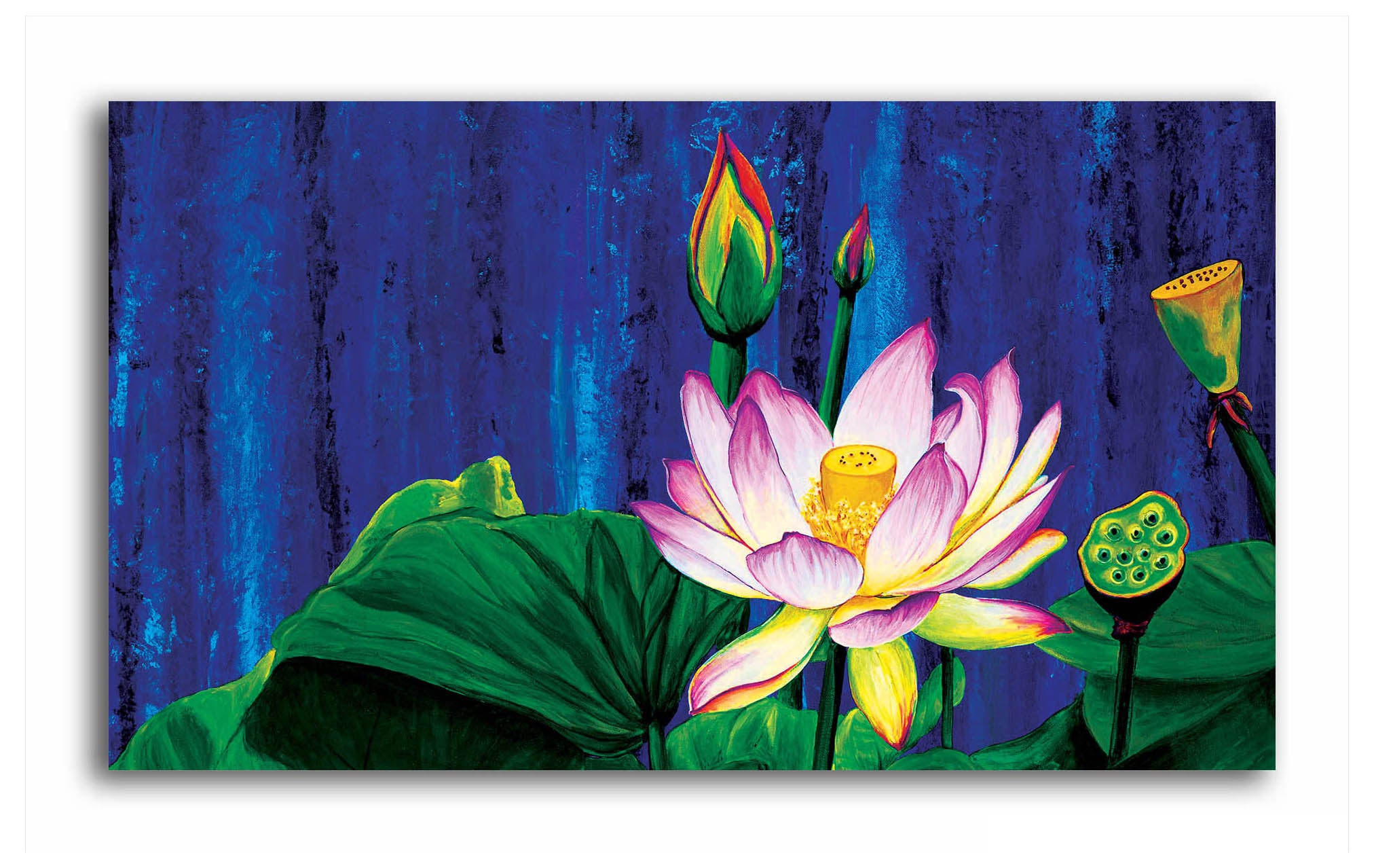 Lotus In The Night - Unframed Canvas Painting