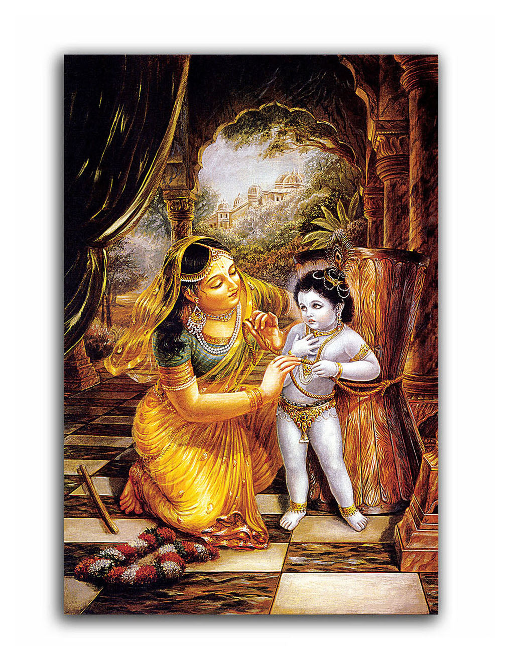 Krishna And Yashoda  - Canvas Painting - Unframed