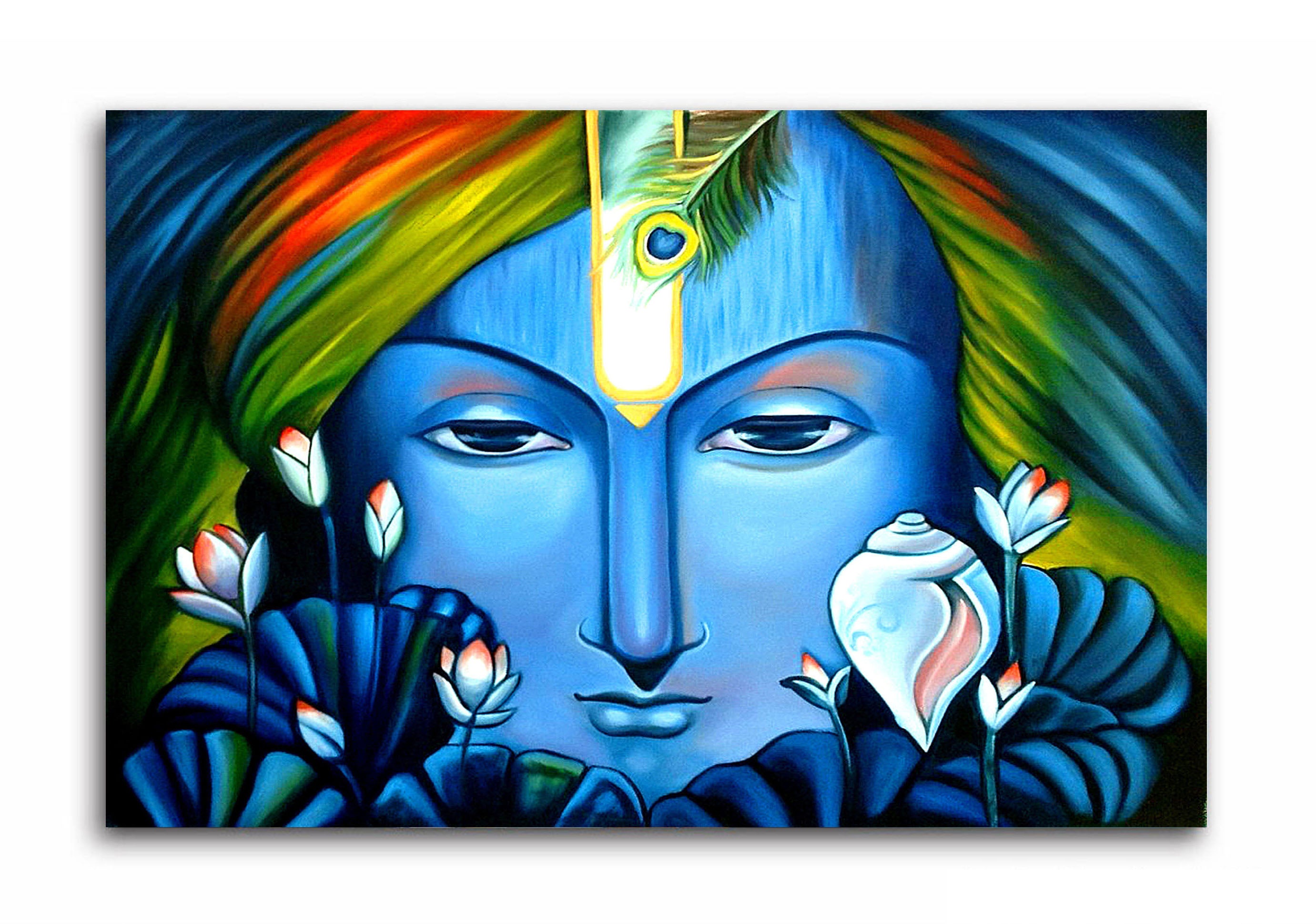 Jai Sri Krishna  - Canvas Painting - Unframed