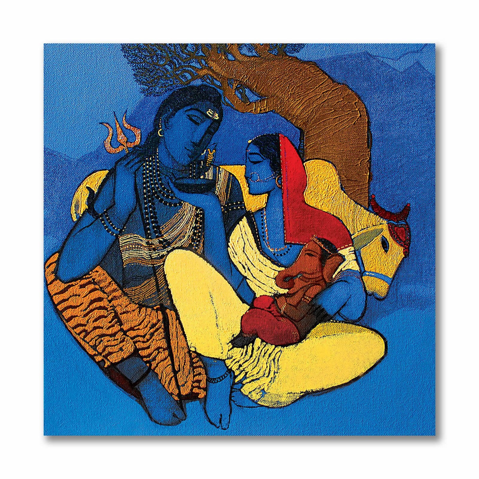 Kantha Shiva Parvati & Ganesh Beautiful