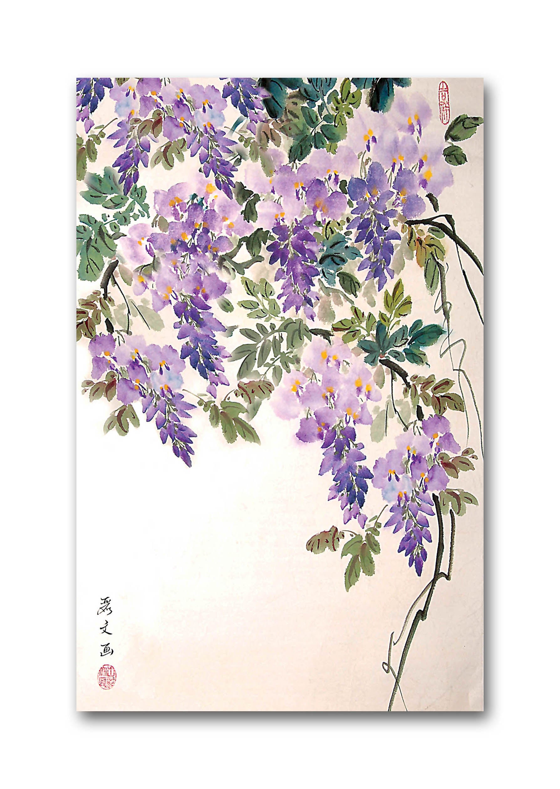 Wisteria blooms  - Canvas Painting - Unframed
