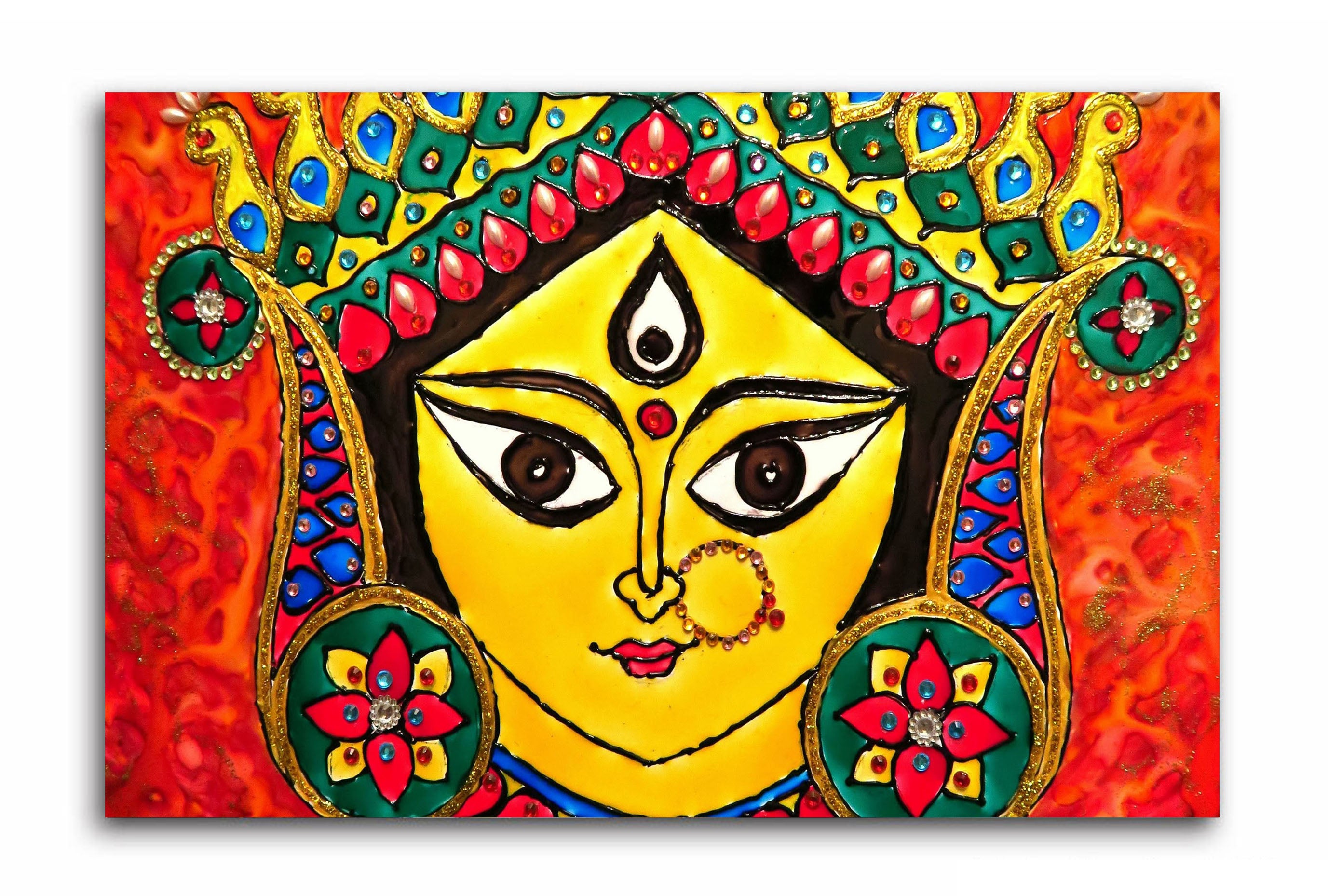 Maa Durga  - Canvas Painting - Unframed