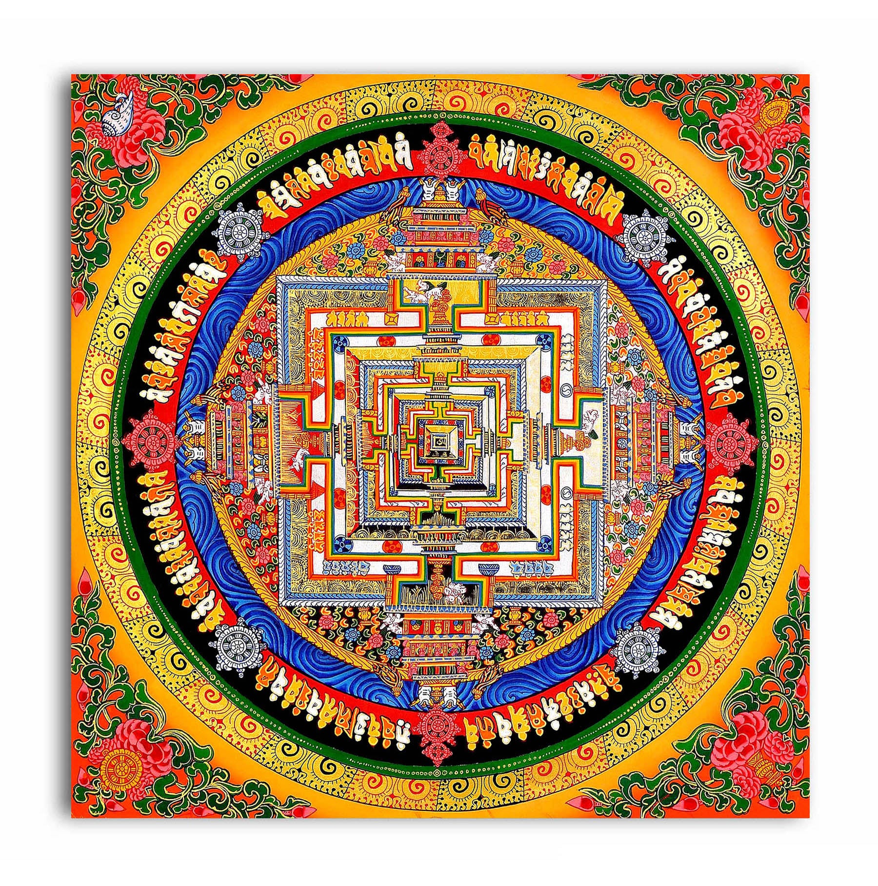 Kalachakra Mandala  - Canvas Painting - Unframed