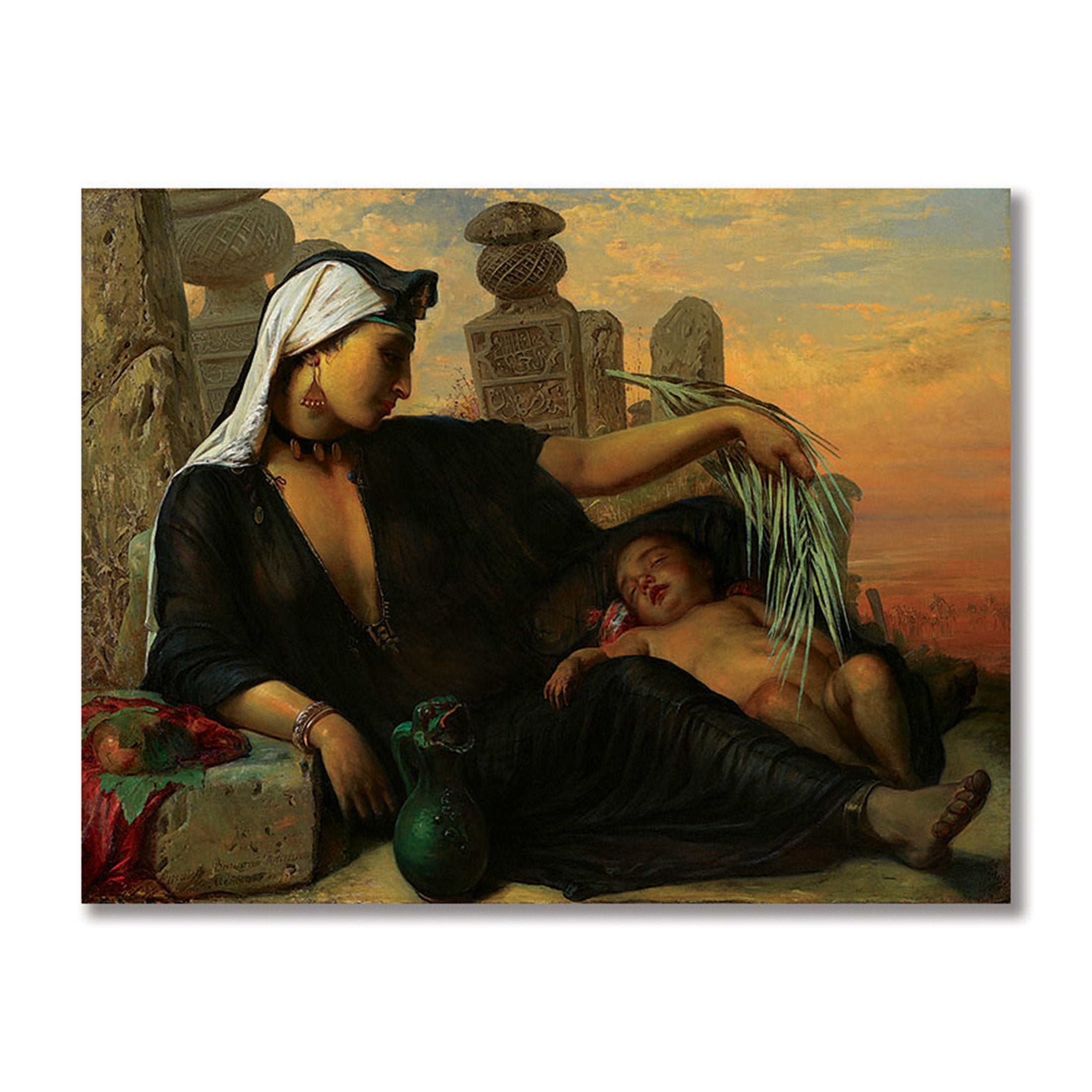 An Egyptian Fellah Woman with her Baby
