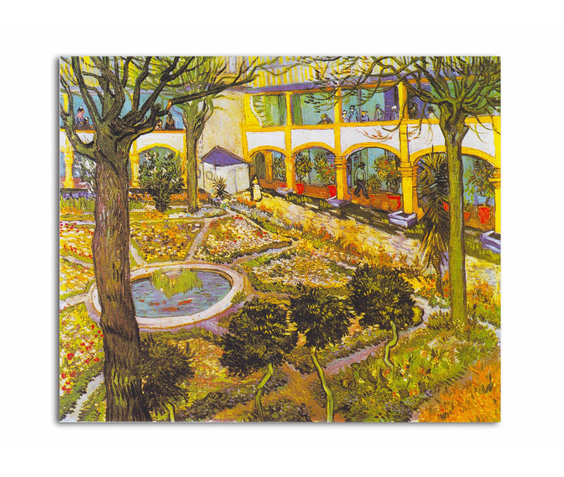 The Courtyard of the Hospital of Arles - Unframed Canvas Painting