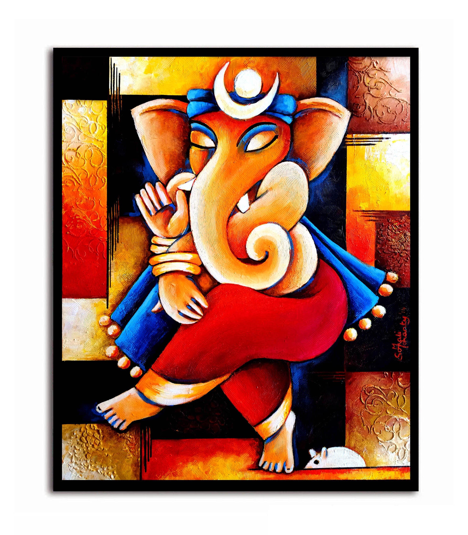 Sri Ganesha  - Canvas Painting - Unframed