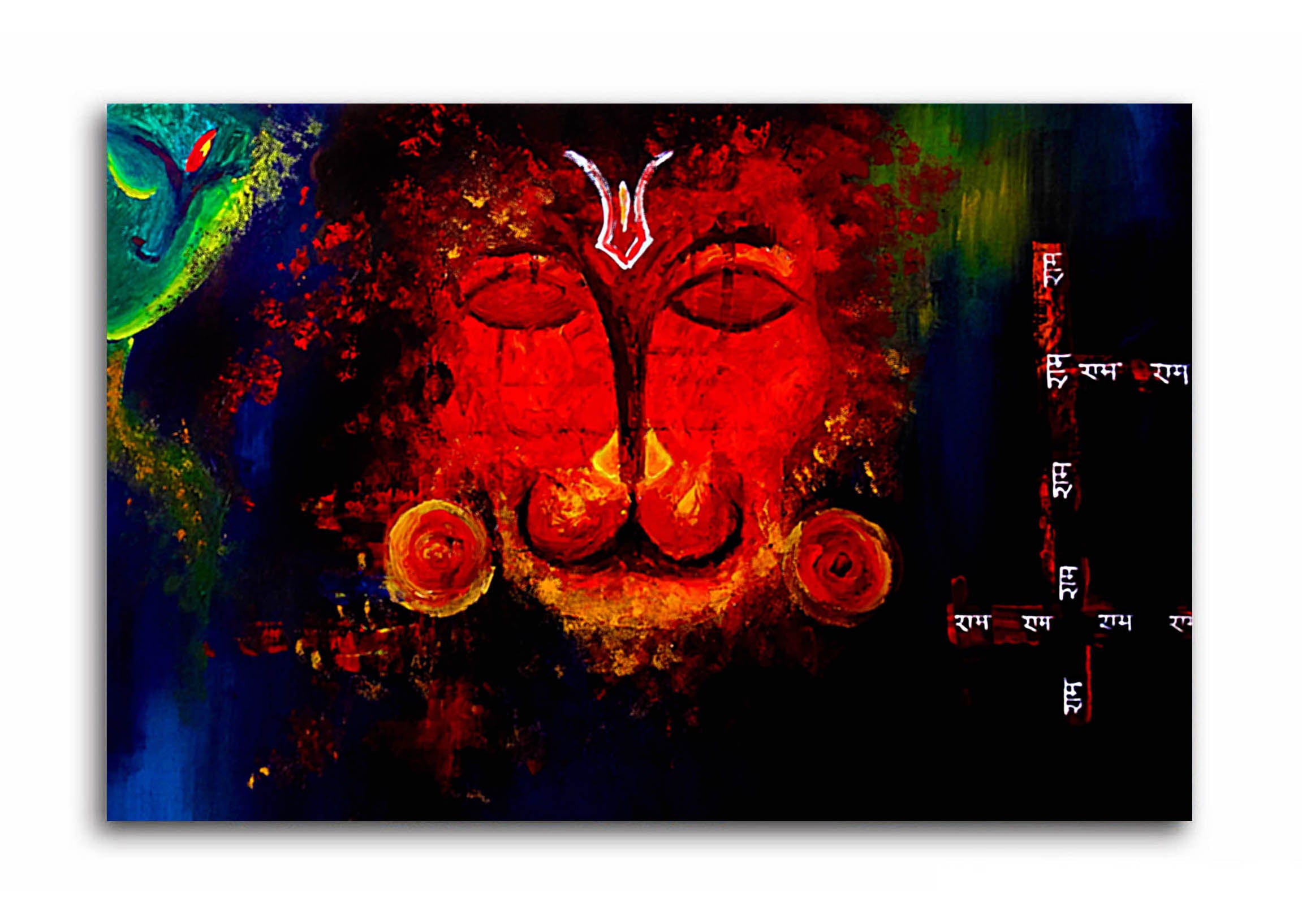 Lord Hanuman - Unframed Canvas Painting