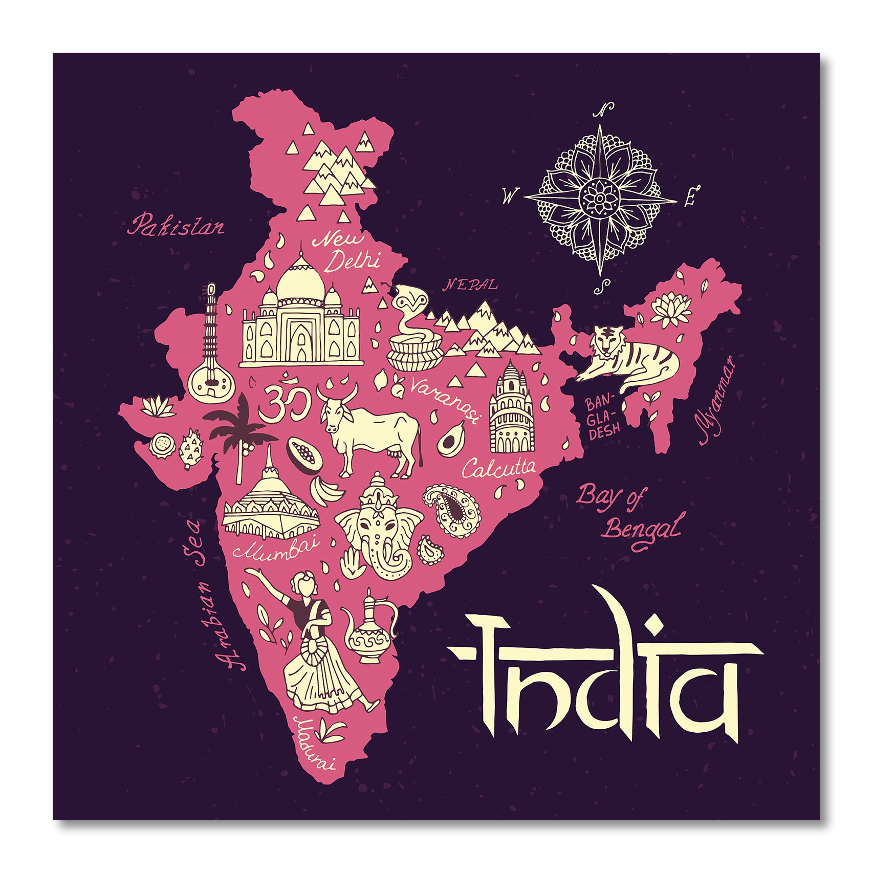Map of India Poster - Sticker