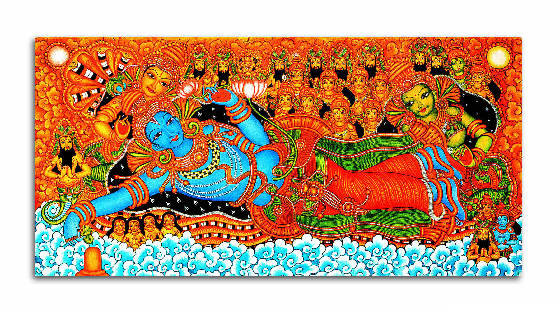 Vishnu Avatar - Padmanabhaswamy  - Canvas Painting - Unframed