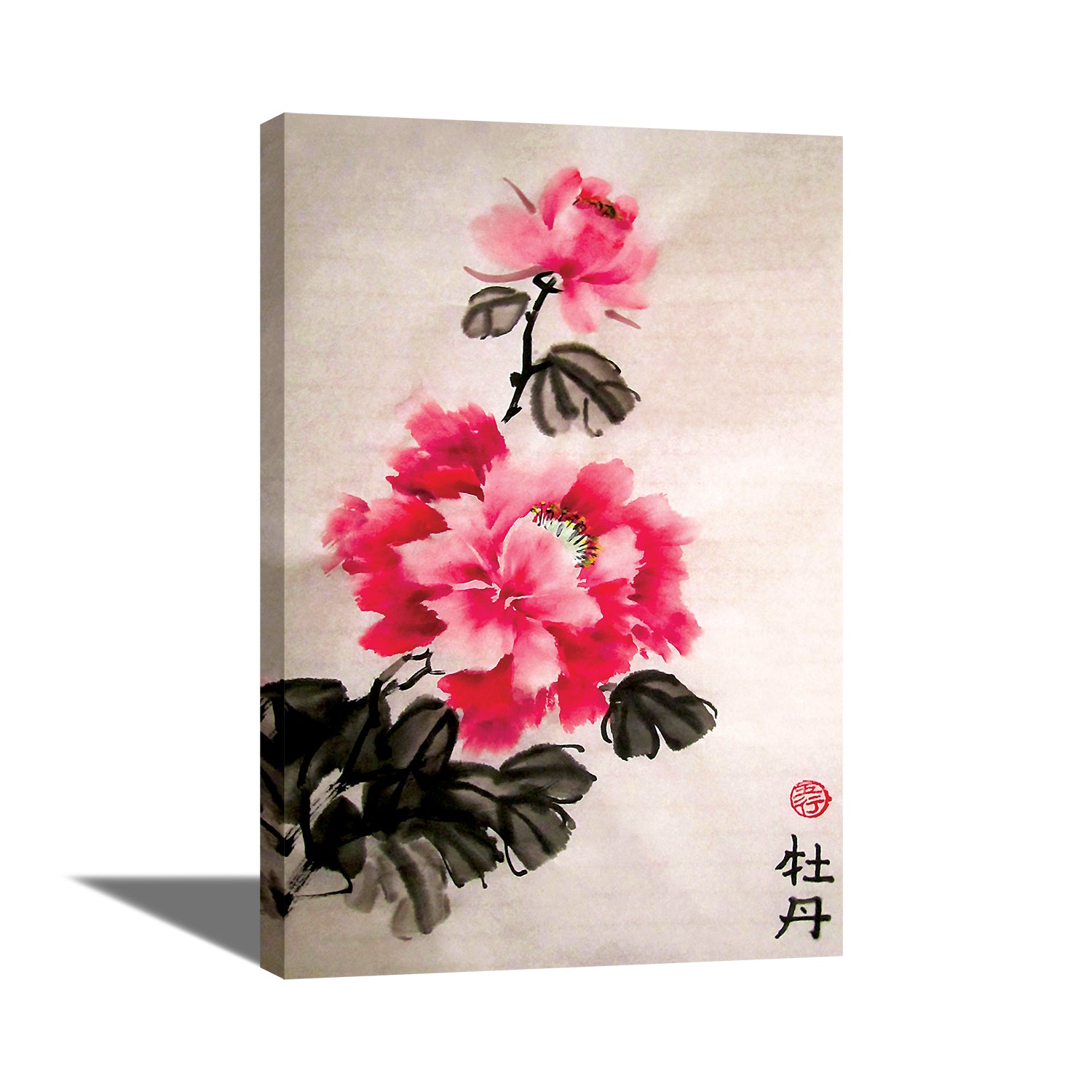 Pink Flower - Canvas Painting - Framed