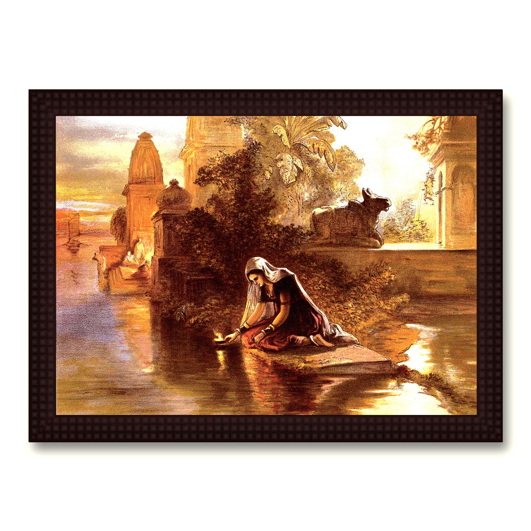 A Girl praying on a River Side