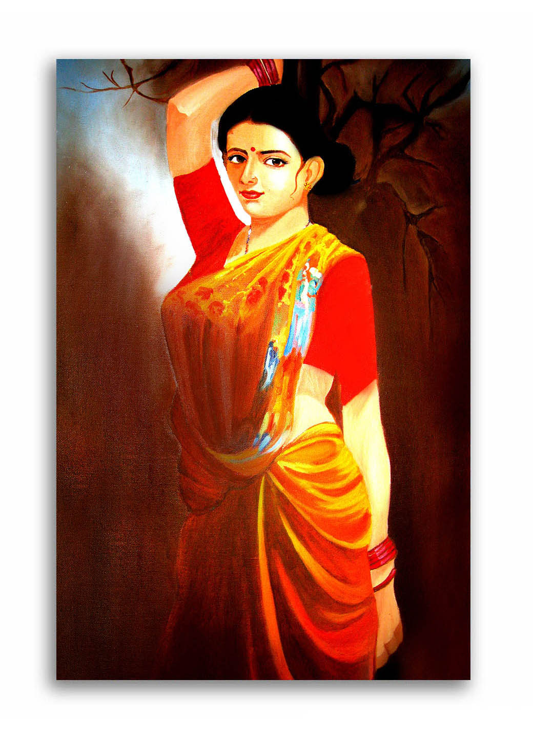 A Beautiful Lady  - Canvas Painting - Unframed