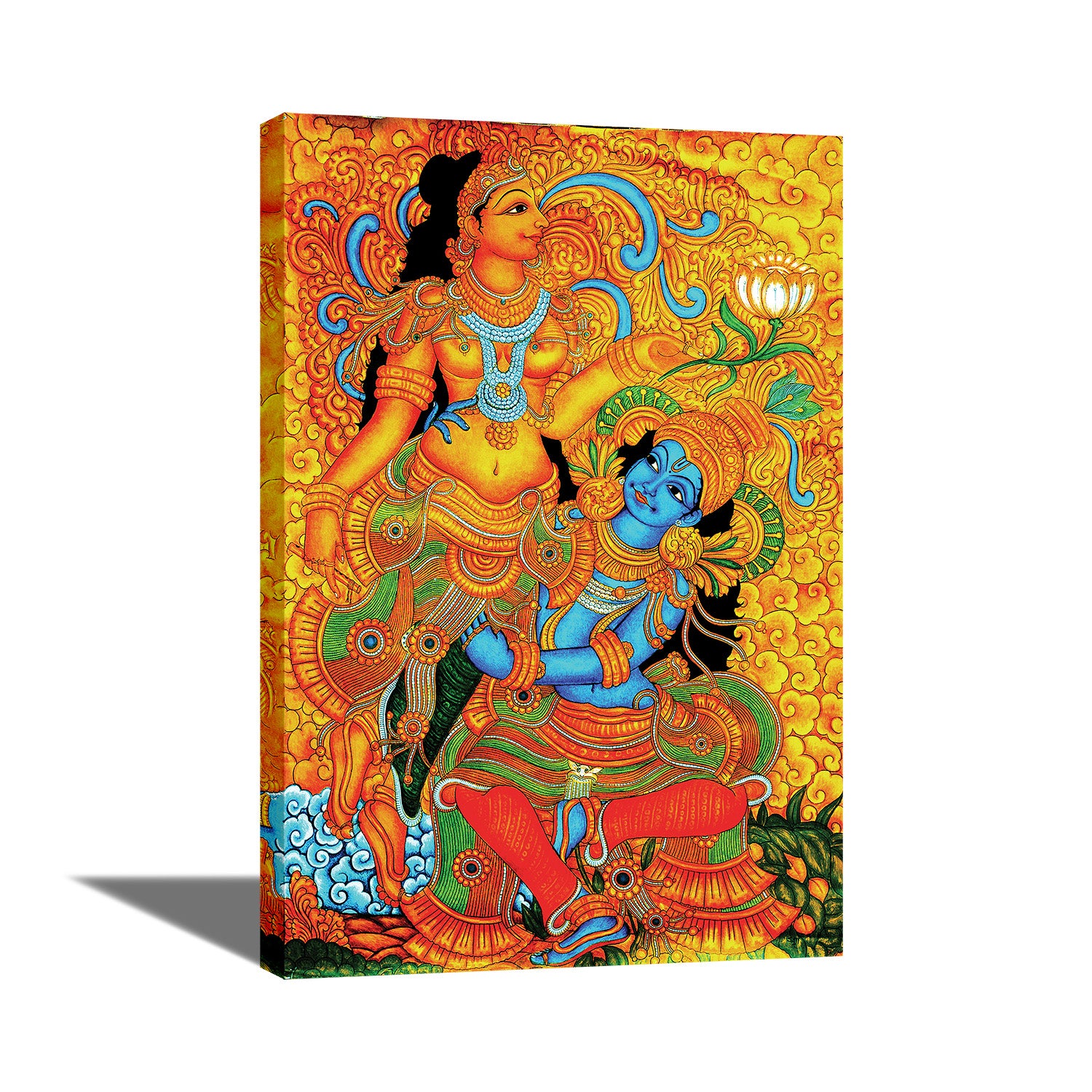Radha Krishna - Canvas Painting - Framed