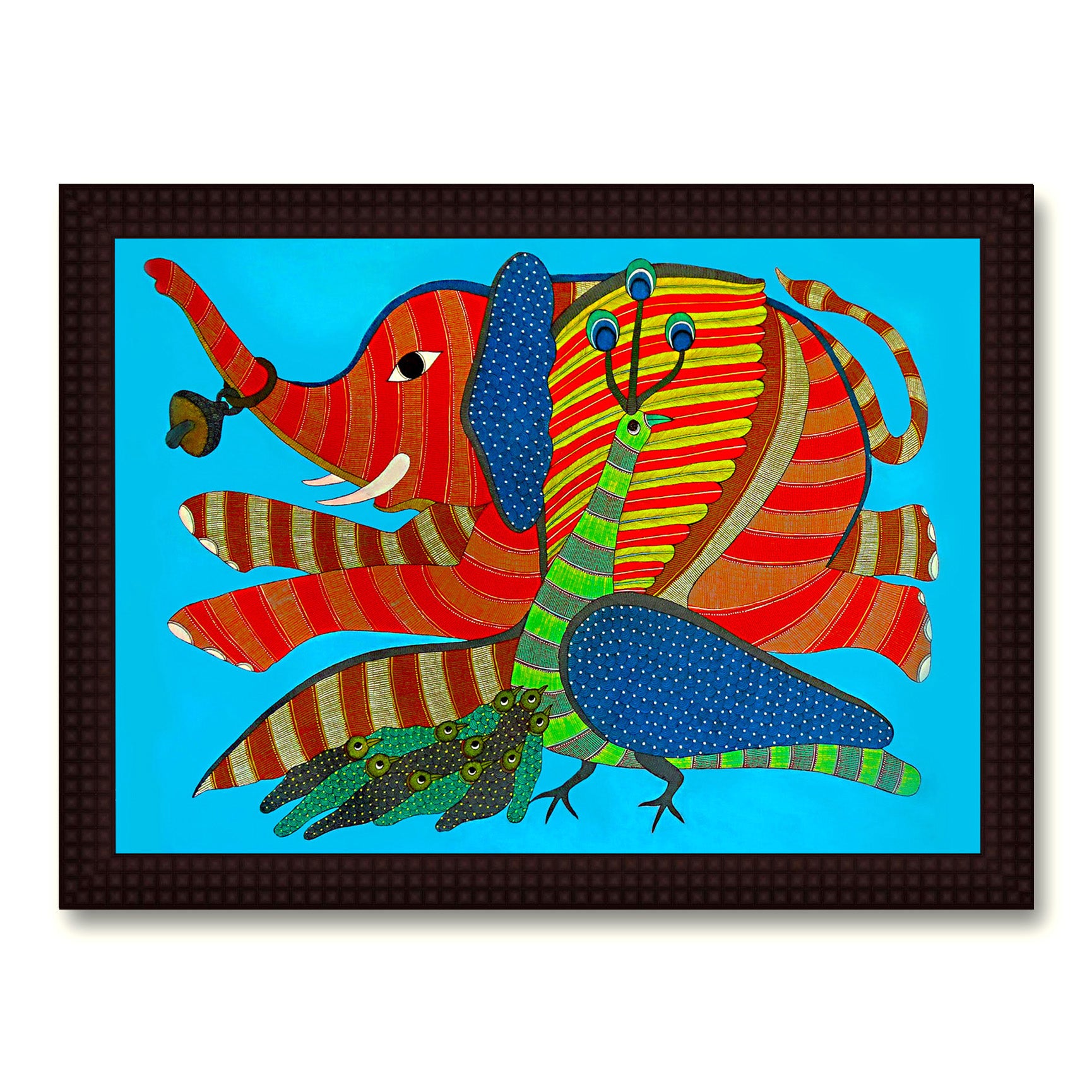 Colorful Elephant & Peacock