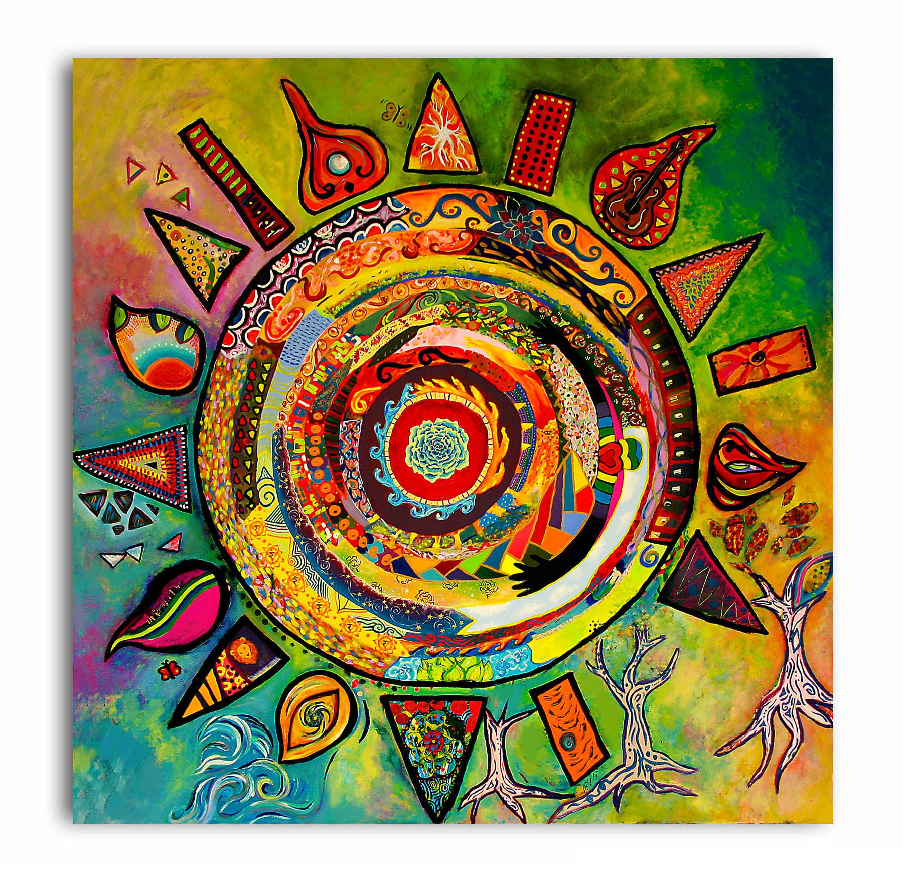 Colourful Mandala - Unframed Canvas Painting
