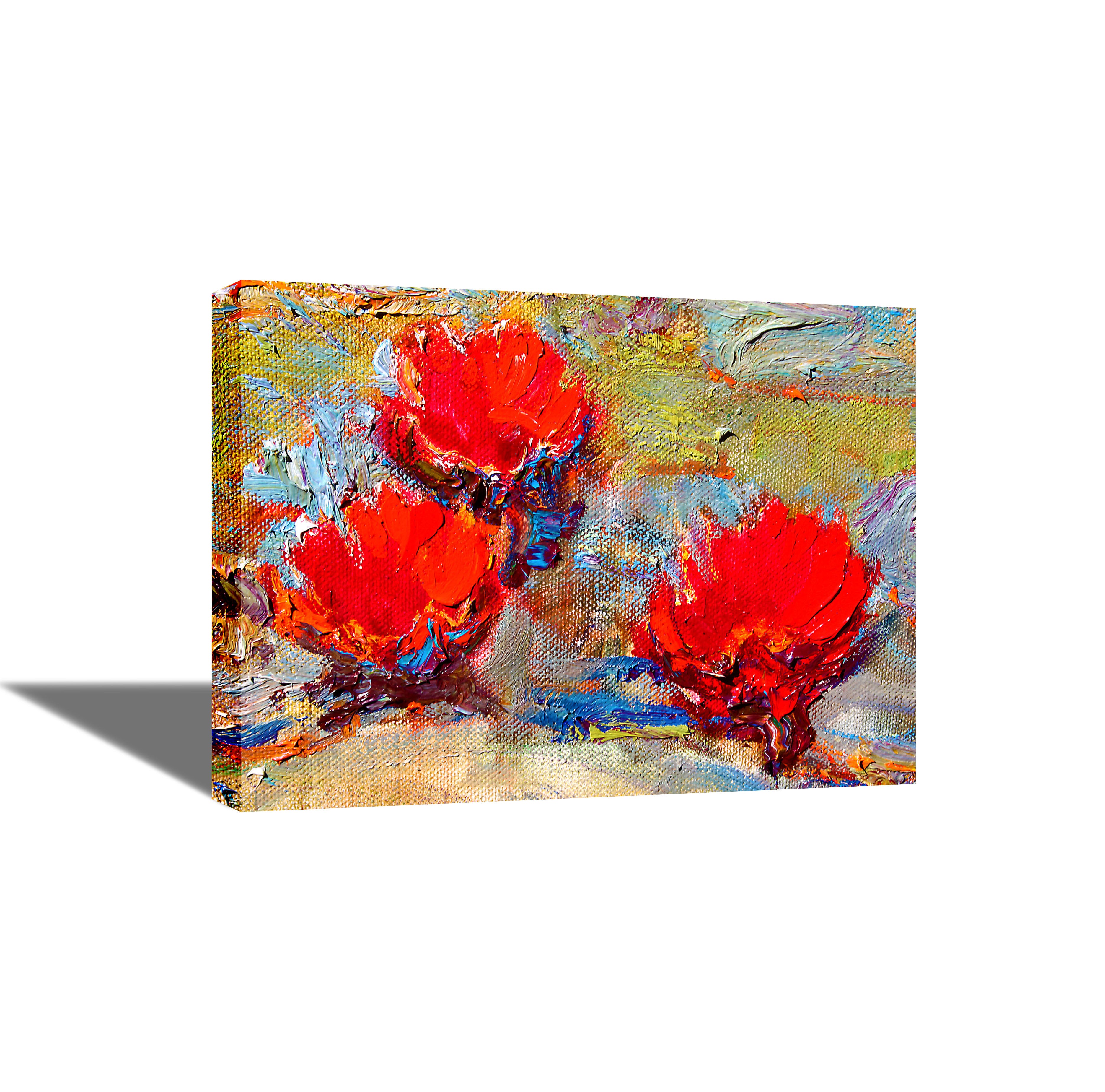 Red Roses - Canvas Painting - Framed