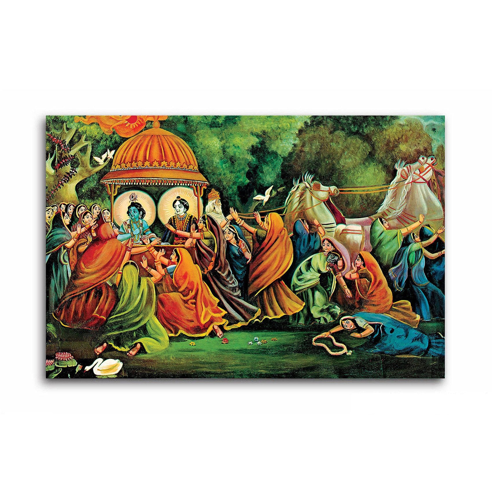 Shri Radha And Krishna With Gopies