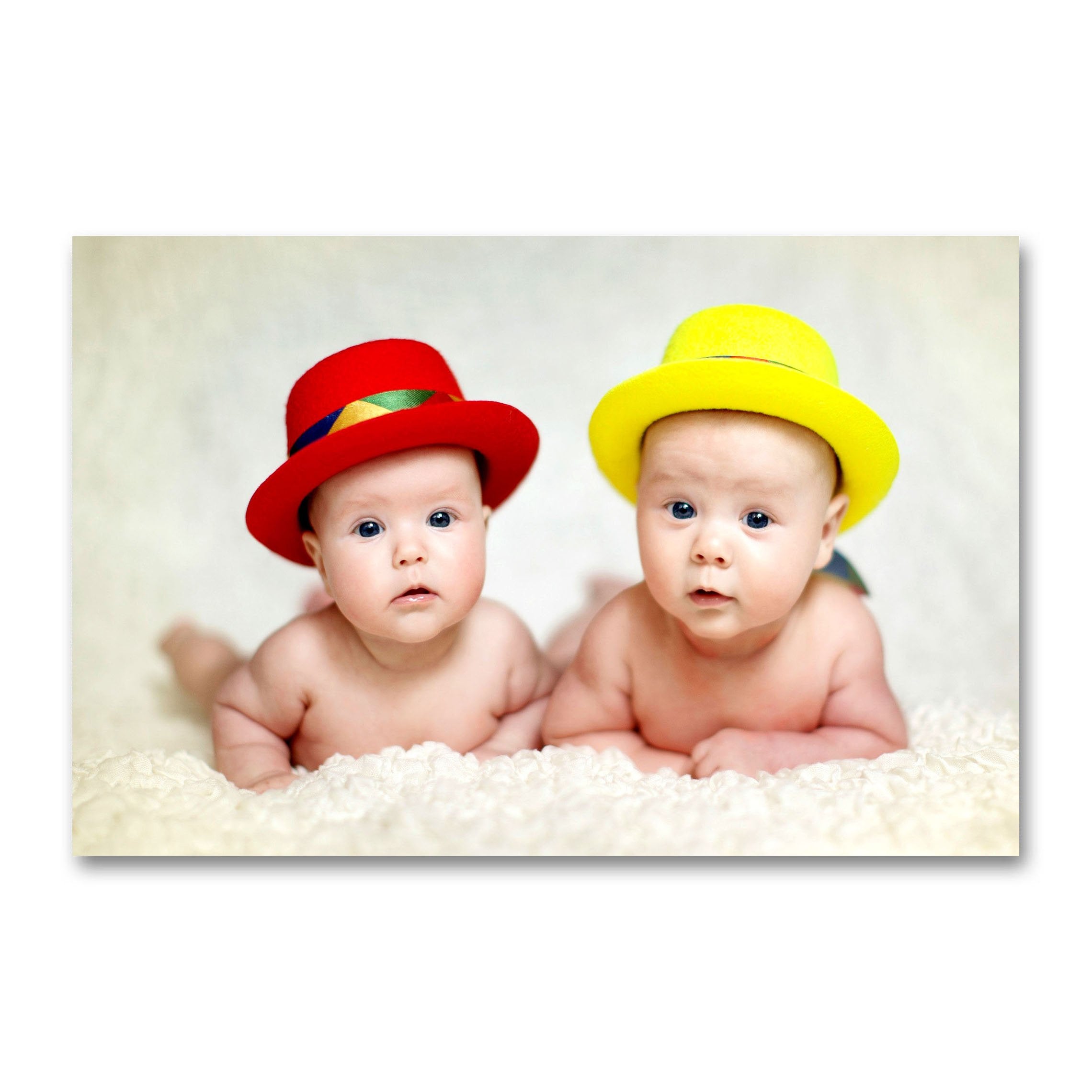 Twins With Red & Yellow Cap